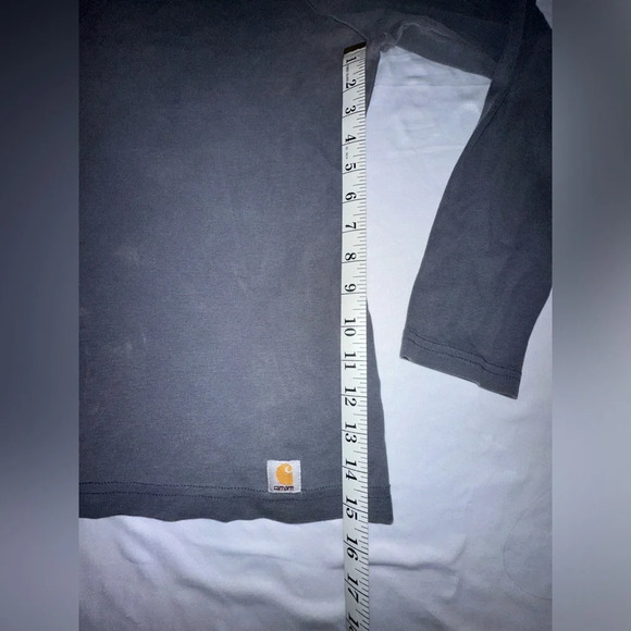 Carthartt Women’s Grey Long Sleeve 100% Cotton Tee Size Large 12-14 - Picture 5 of 10